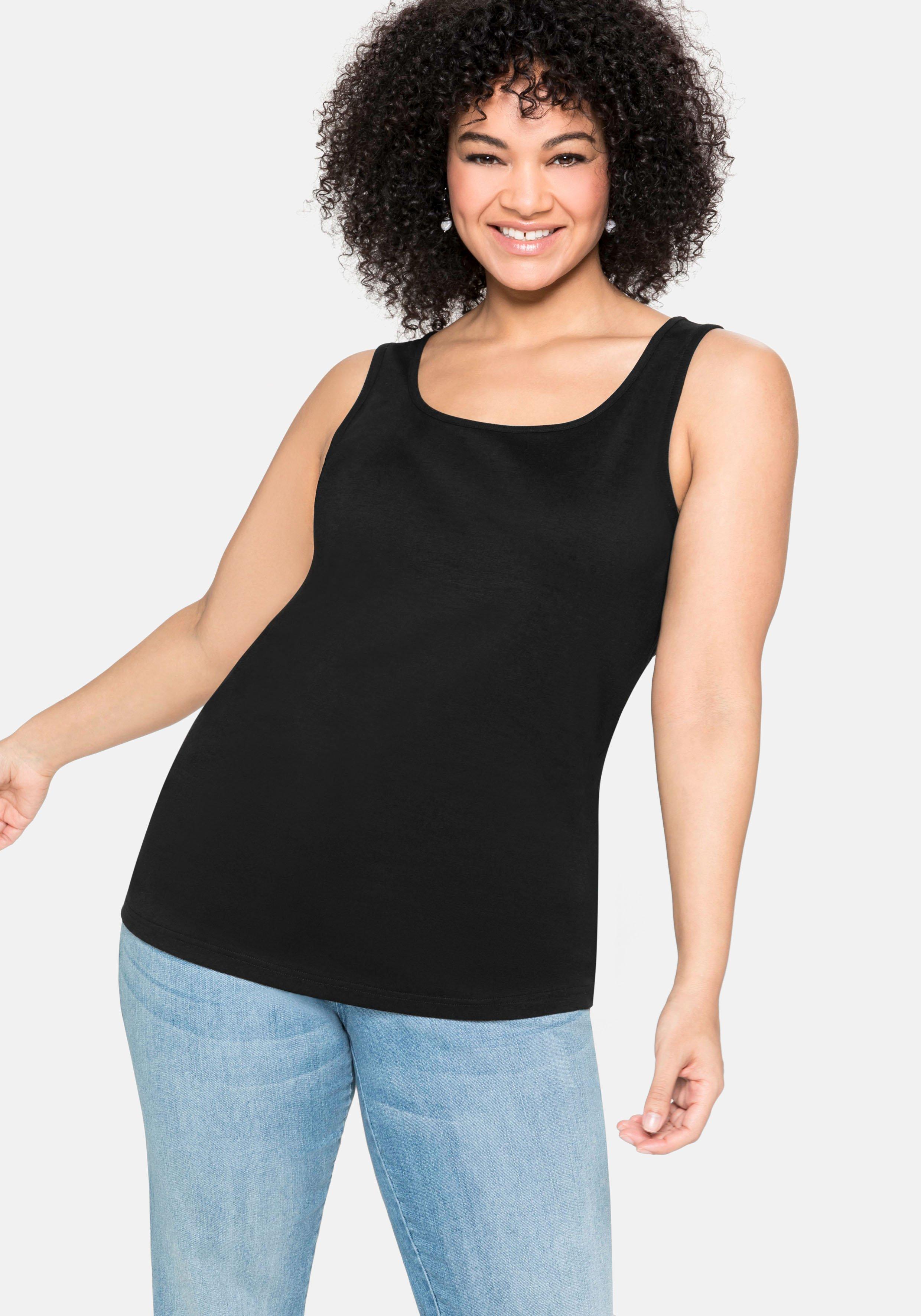 Tanktop aus Baumwolle, mit Rundhalsausschnitt