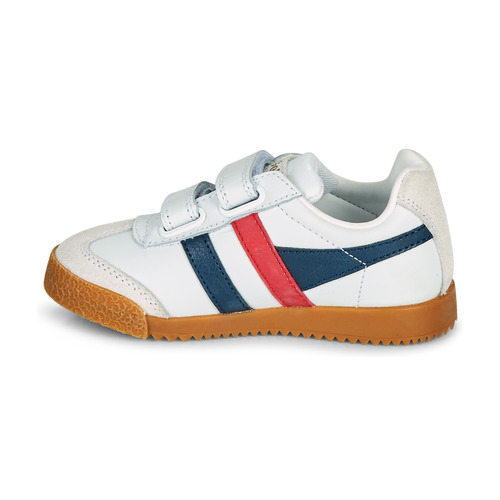 Gola - HARRIER LEATHER VELCRO - Blanc / Marine / Rouge