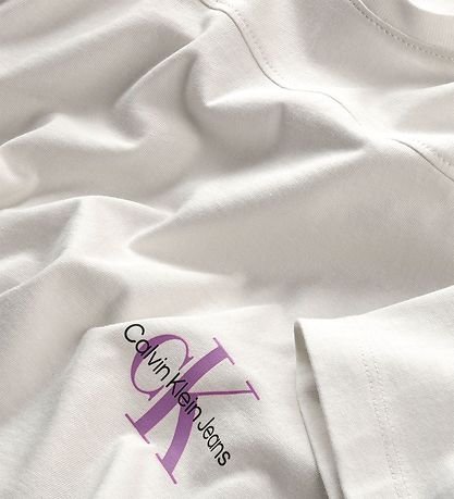 Calvin Klein T-Shirt - Monogramm aus platziertem T-Shirt - Ivory