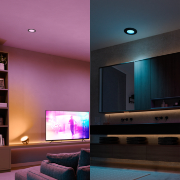 Philips Hue inbouwspot zwart Ø90mm