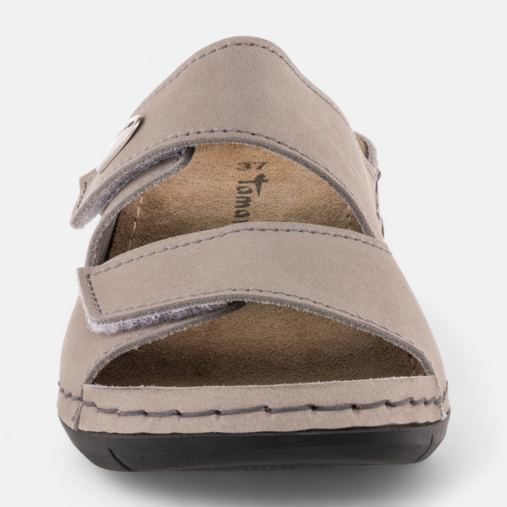 Chaussures confort paramédical Femme en cuir gris