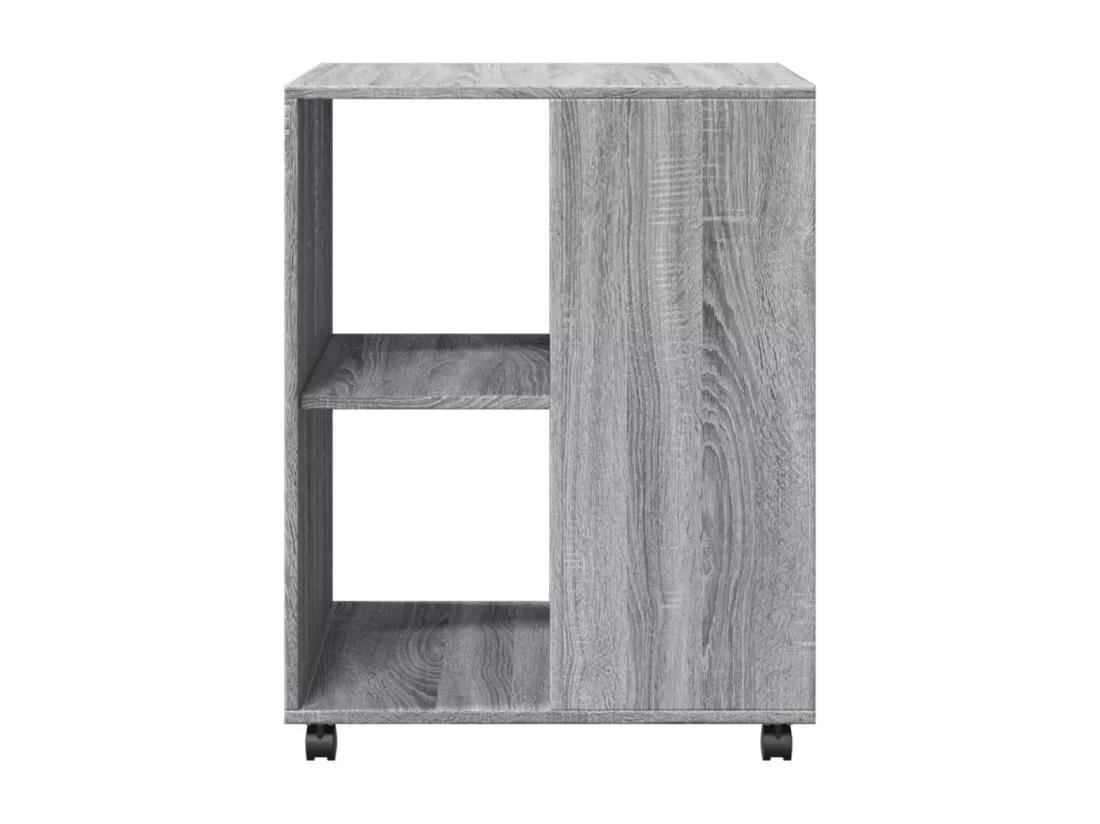 Table d'appoint avec roues sonoma gris bois d'ingénierie