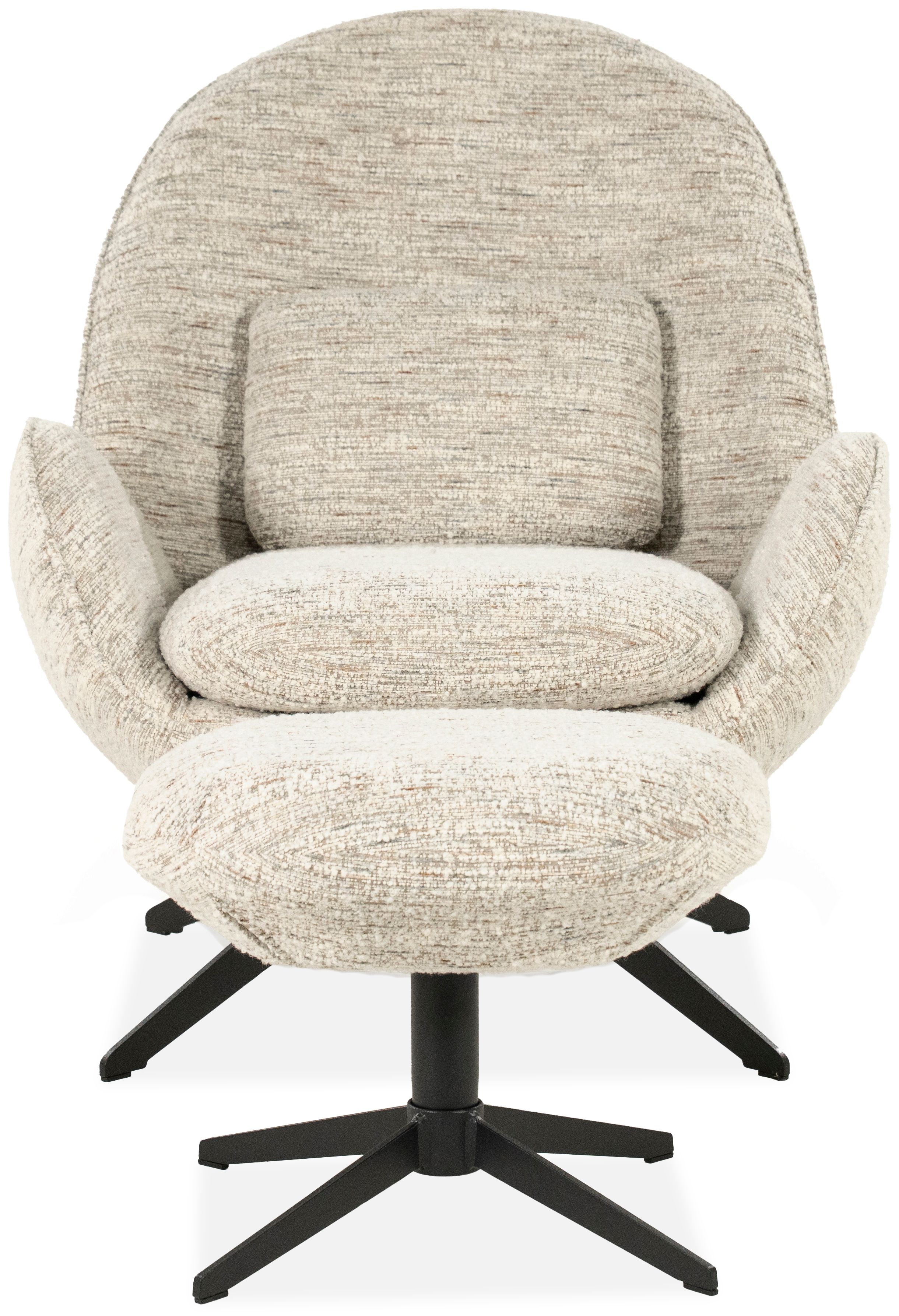 Fauteuil met hocker Beige 96452 Zora B76 x D87 x H86.2 cm