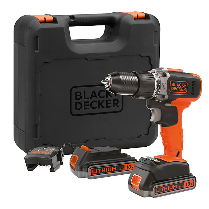 Perceuse visseuse à percussion sans fil Black+Decker Power Connect BCD003ME2K 18V - 2x2.5Ah