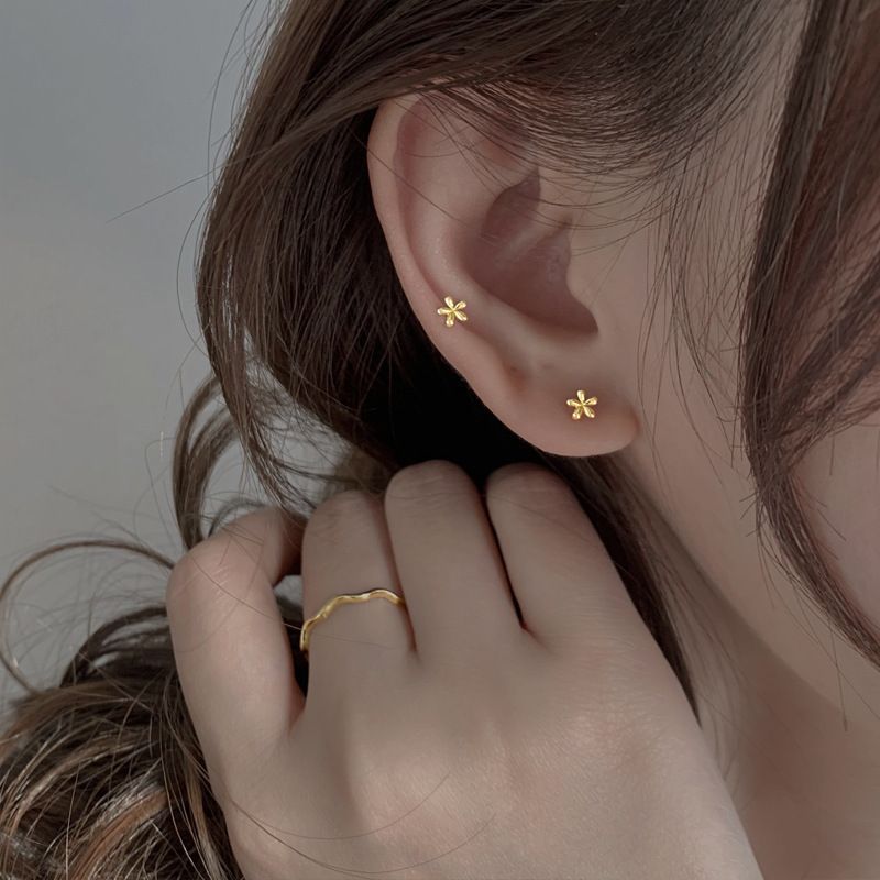 Gaya - 925 Sterling Zilveren Bloemen Oorbel