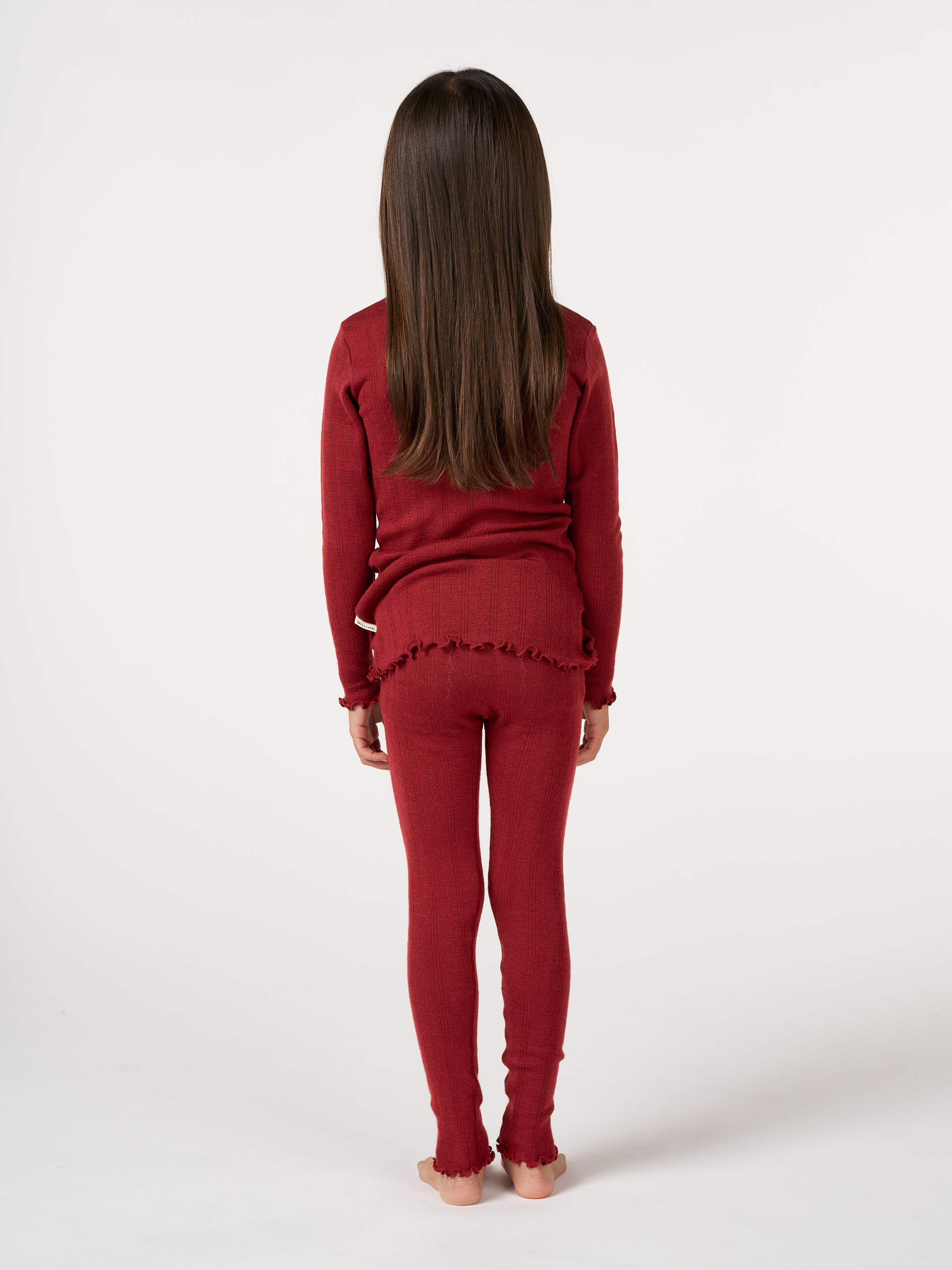 Pointelle legging van merinowol voor kinderen