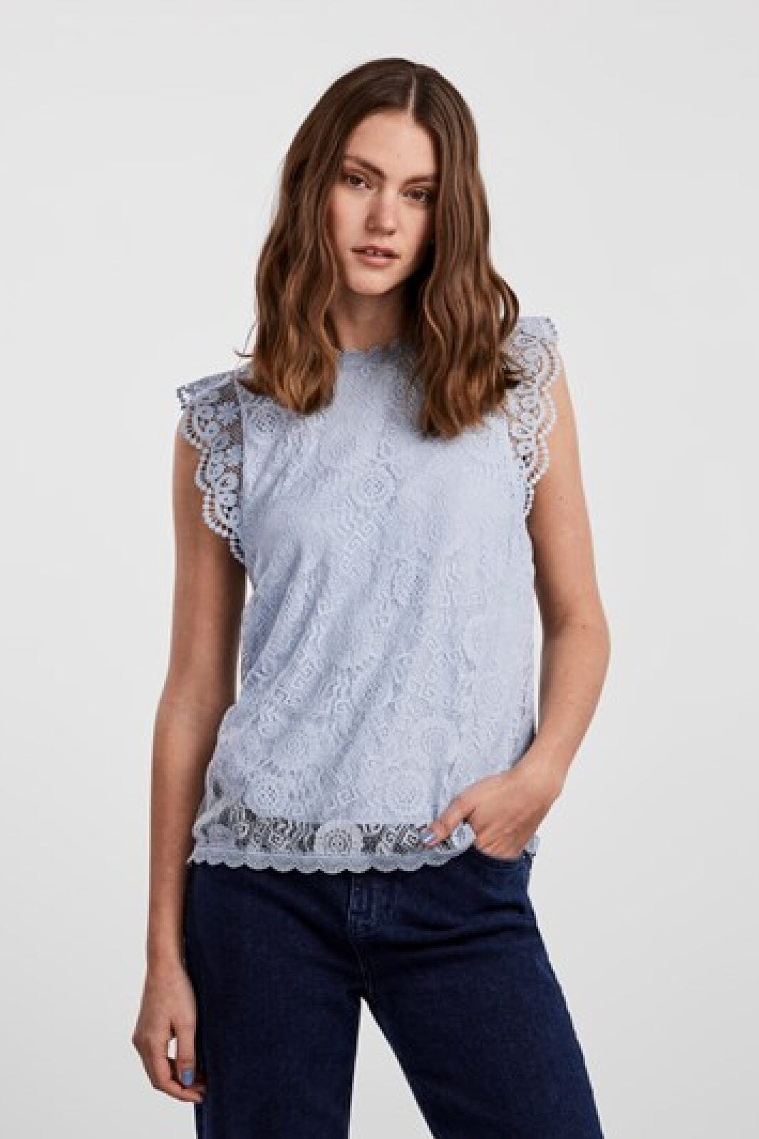 Pieces Pcolline Sl Lace Top 3861682 kentucky blue