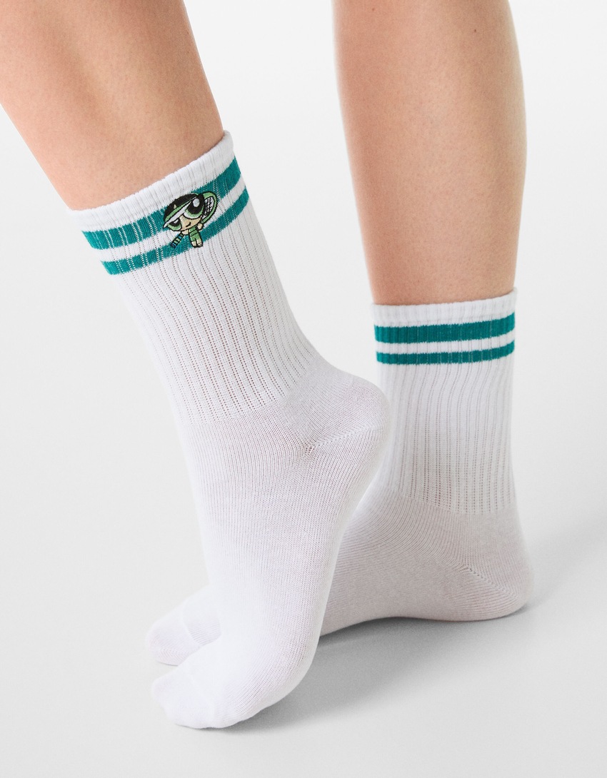 Pacote com 3 pares de meias das Meninas Superpoderosas.
