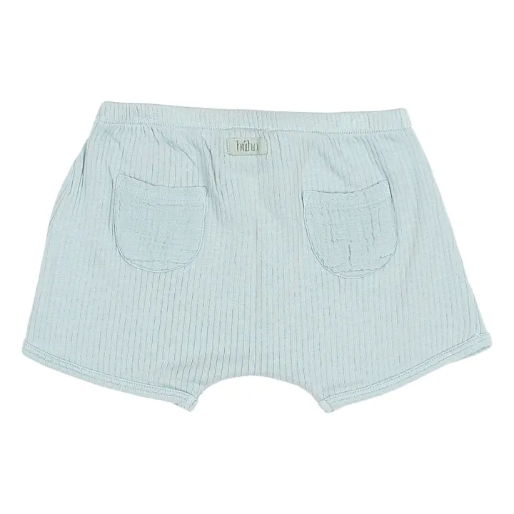 Búho Short Jersey Côtelé | Bleu Vert