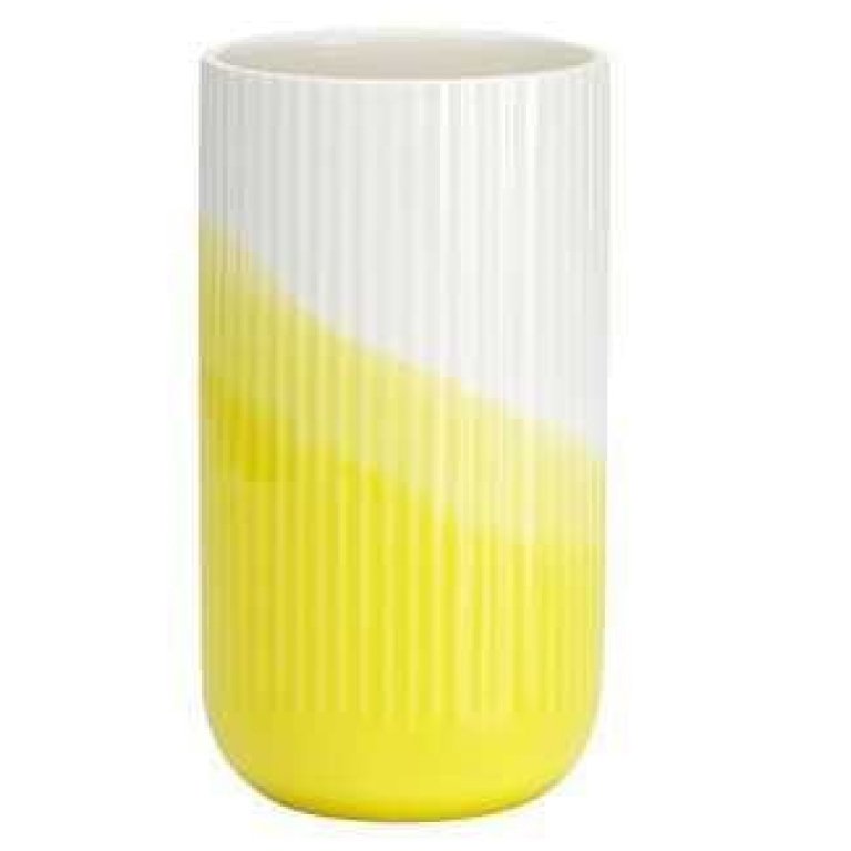 Vitra Herringbone Vessels vaas geribbeld geel