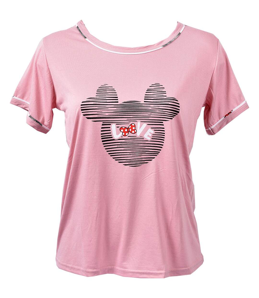 Pyjama Court Femme HUMORISTIQUE en Coton 358 Rose