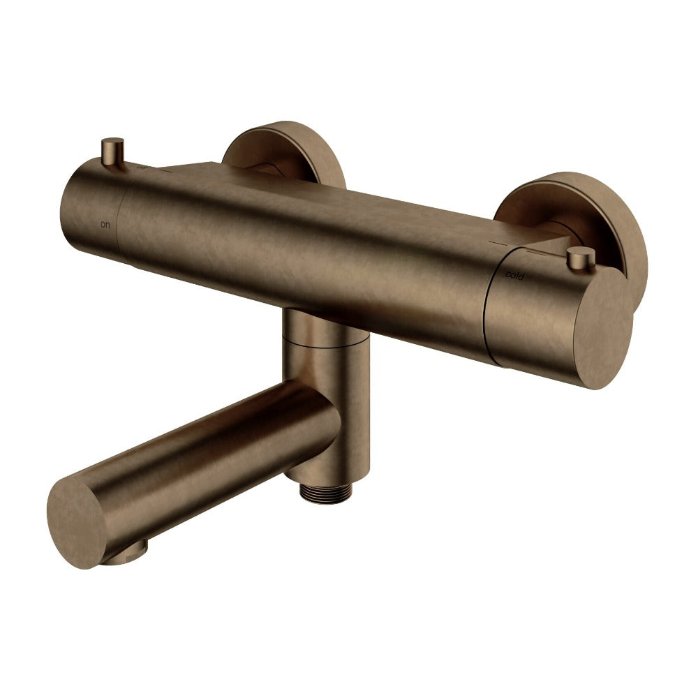 Hotbath Cobber Thermostatische Badkraan met uitloop Verouderd Messing B020