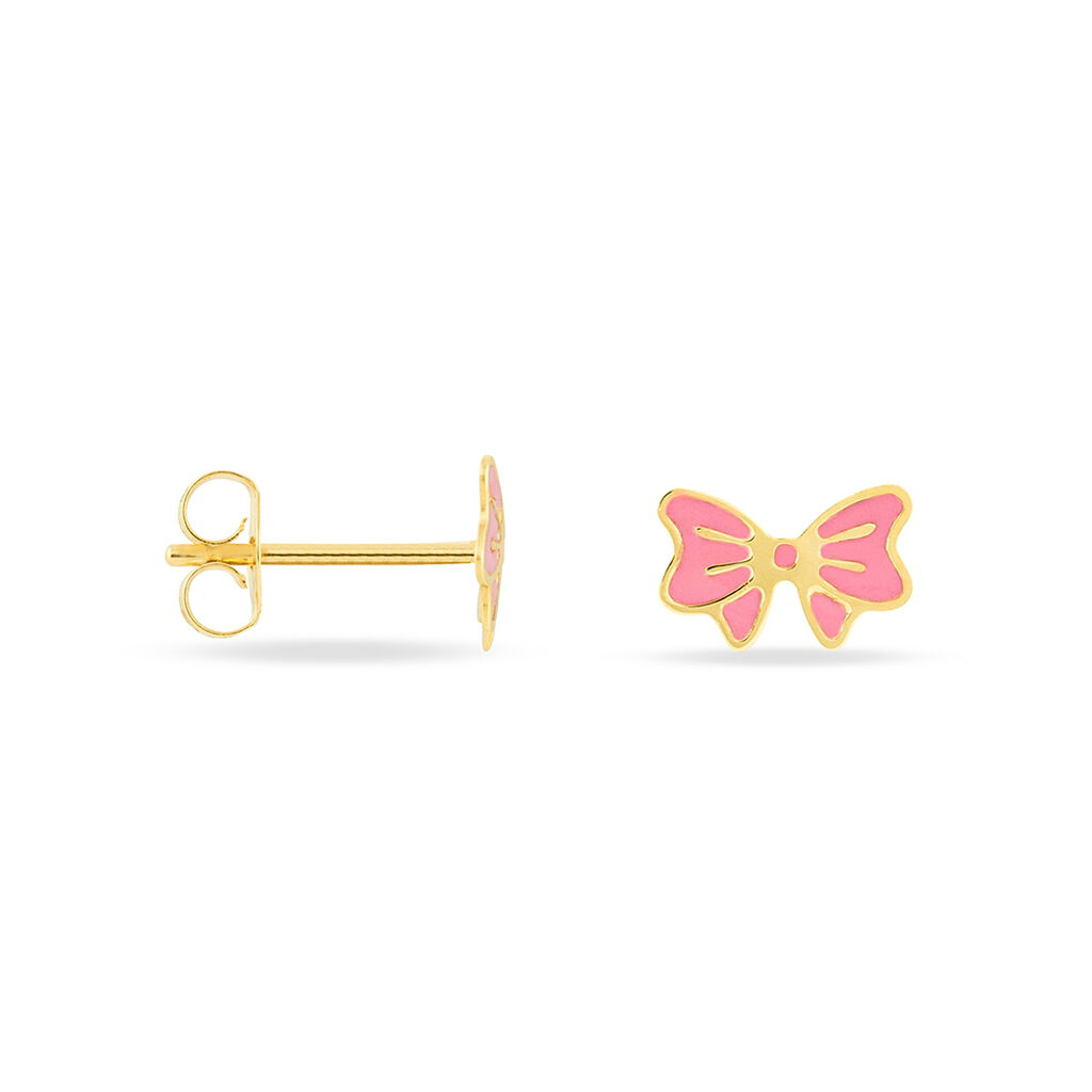 Boucles D'oreilles Puces Amelie Noeud Or Jaune