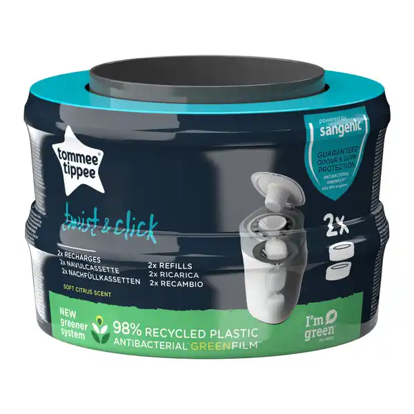 2er Set Nachfüllkassetten für Twist & Click Advanced Windeleimer