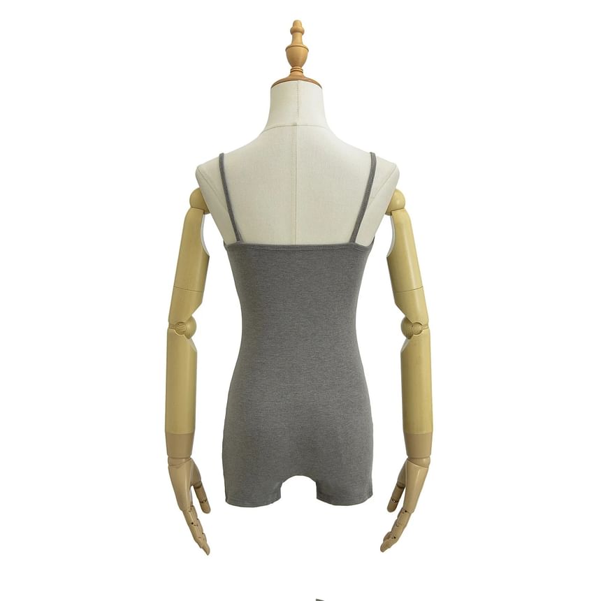 Reknovine - Spaghettiband Henley Effen Romper