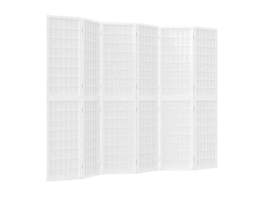 Cloison de séparation pliable 6 panneaux 240x170 cm Blanc
