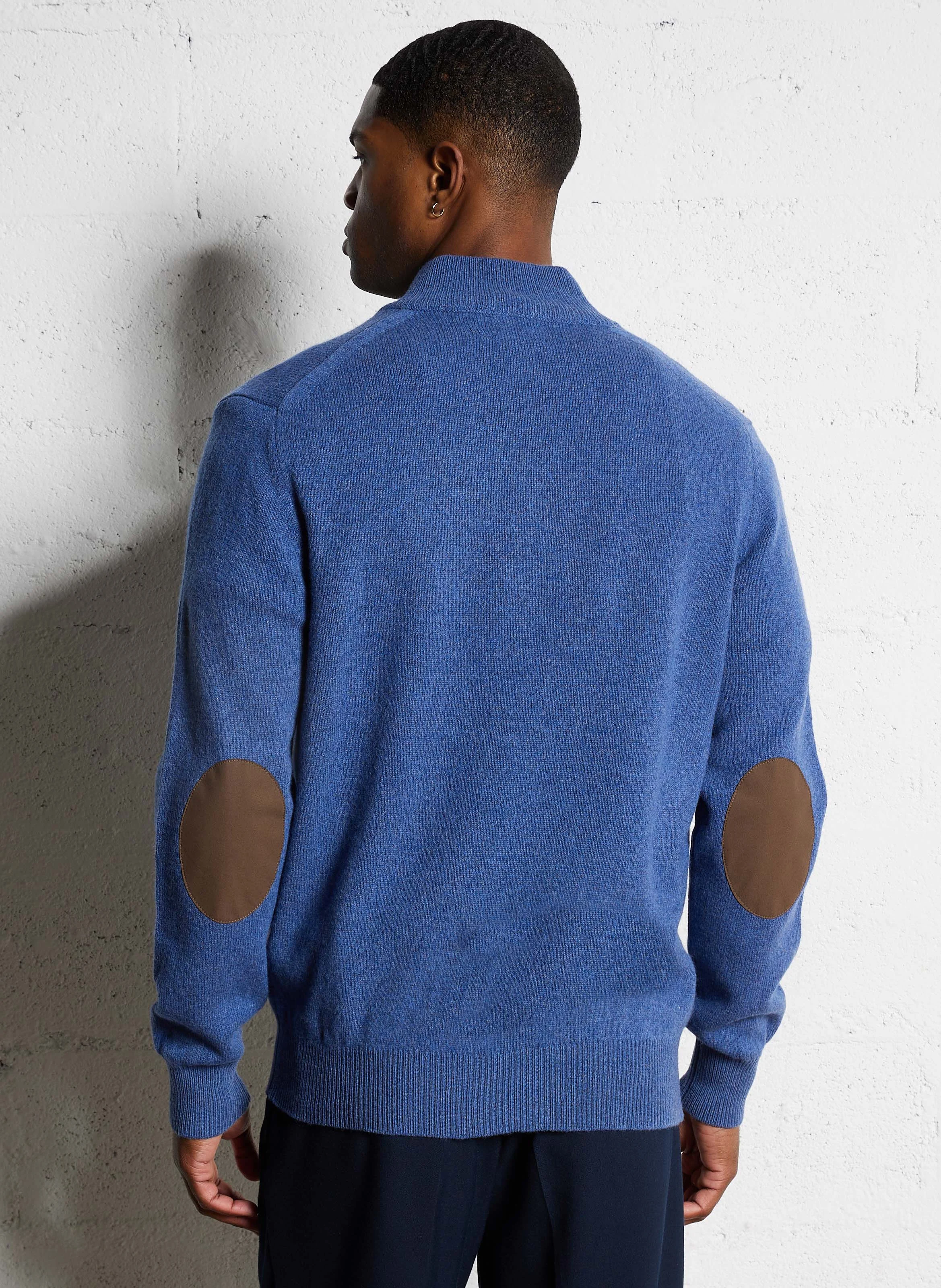 Pull zippé en laine | Bleu