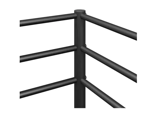 Lit superposé sans matelas noir 80x200 cm acier