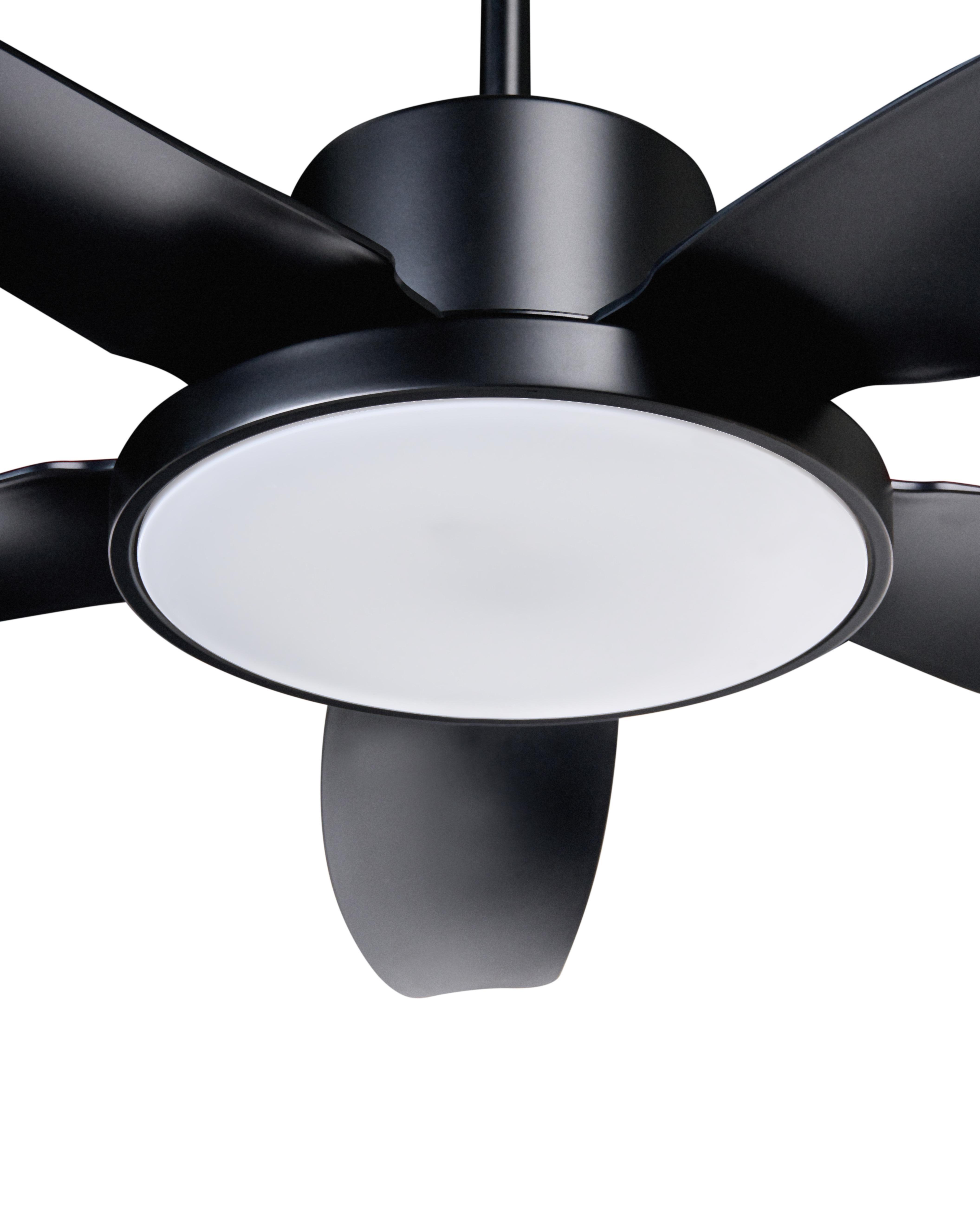 Plafondventilator met verlichting LOUVET met afstandsbediening LED Zwart