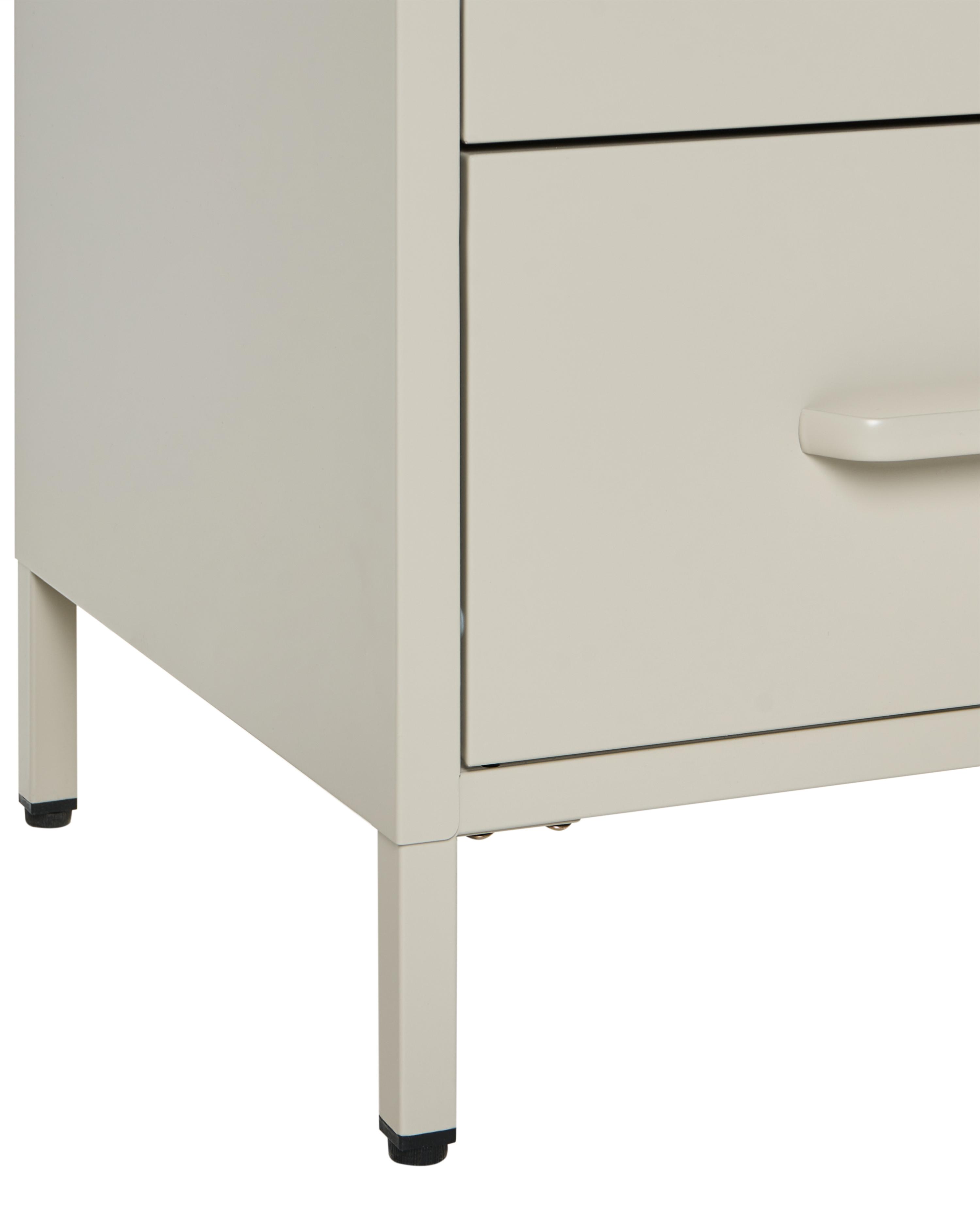 Nachtkastje met 2 lades MALAVI Metaal Beige