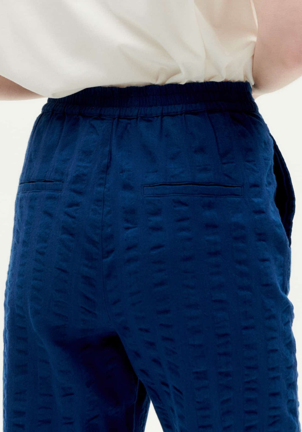 Thinking Mu Stoffhose Mariam Big Seersucker Navy