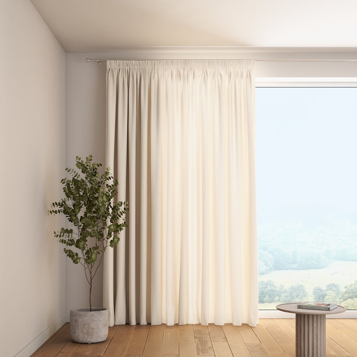 Loneta gordijn, grijs en beige, 130x100 cm