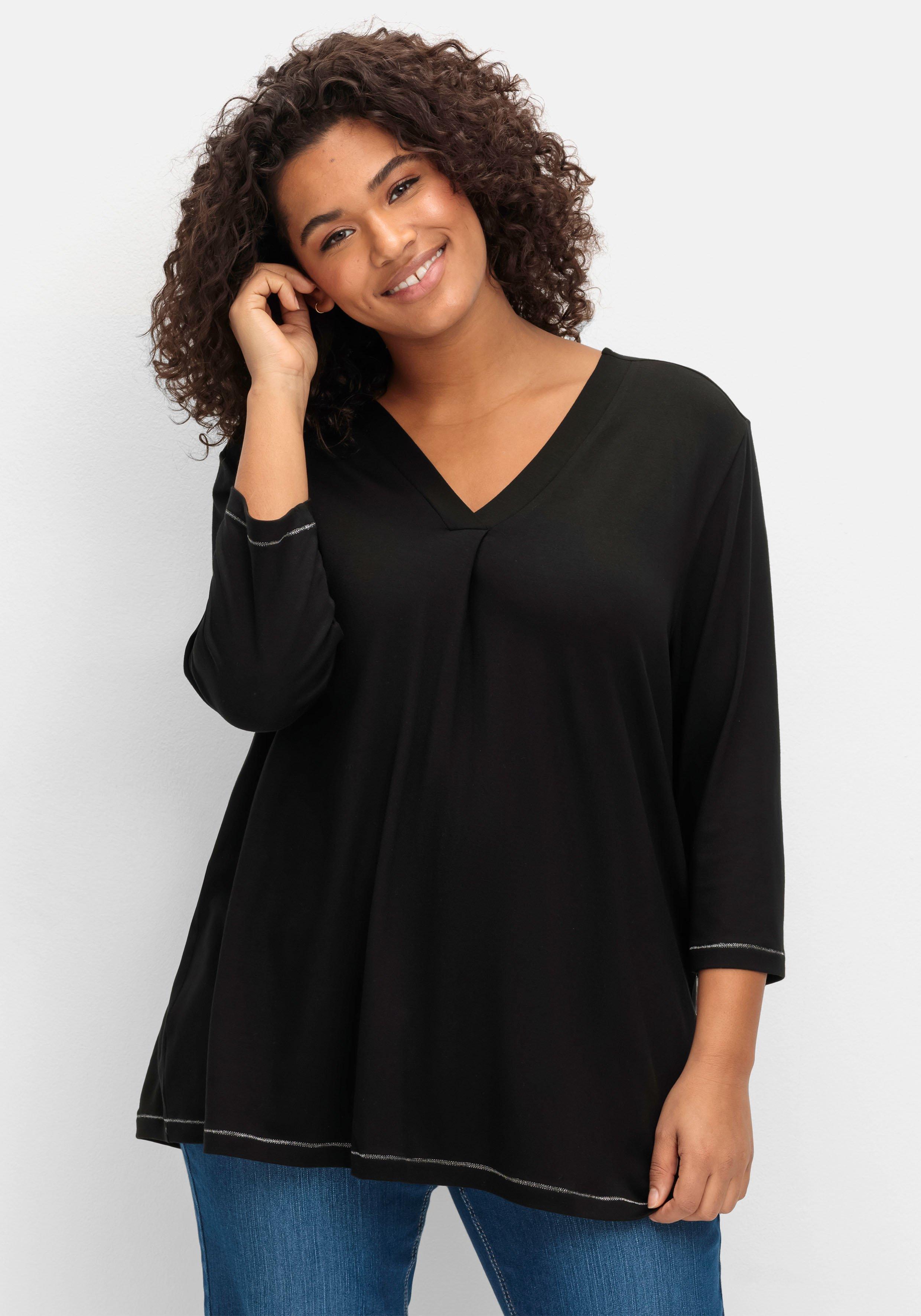 3/4-Arm-Shirt in leichter A-Linie, mit  TENCEL™ Lyocell