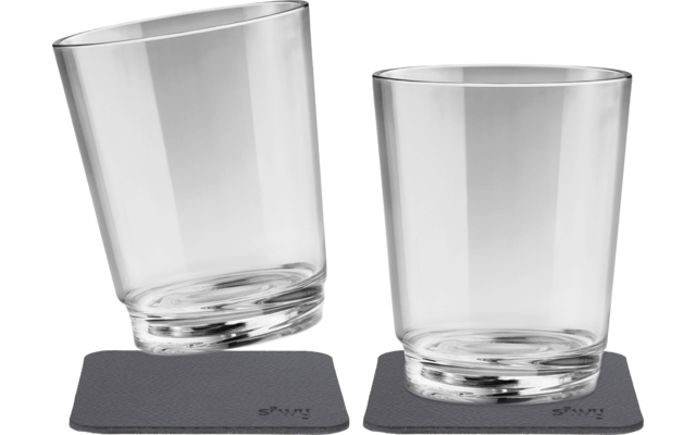 Silwy Tritan Magnetgläser mit Untersetzer 2er Set (250 ml)