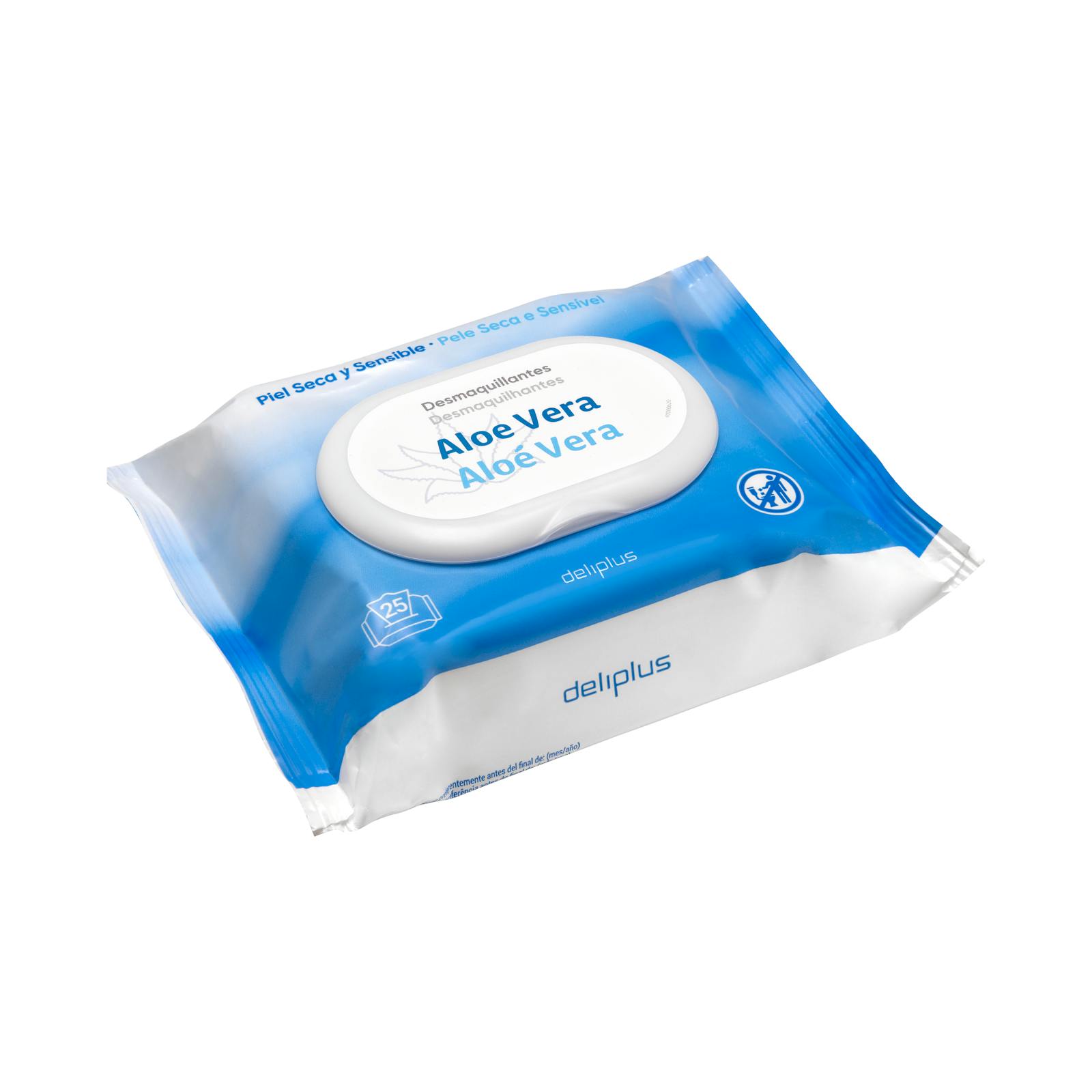 Lingettes démaquillantes visage et yeux Deliplus pour peaux sèches et sensibles