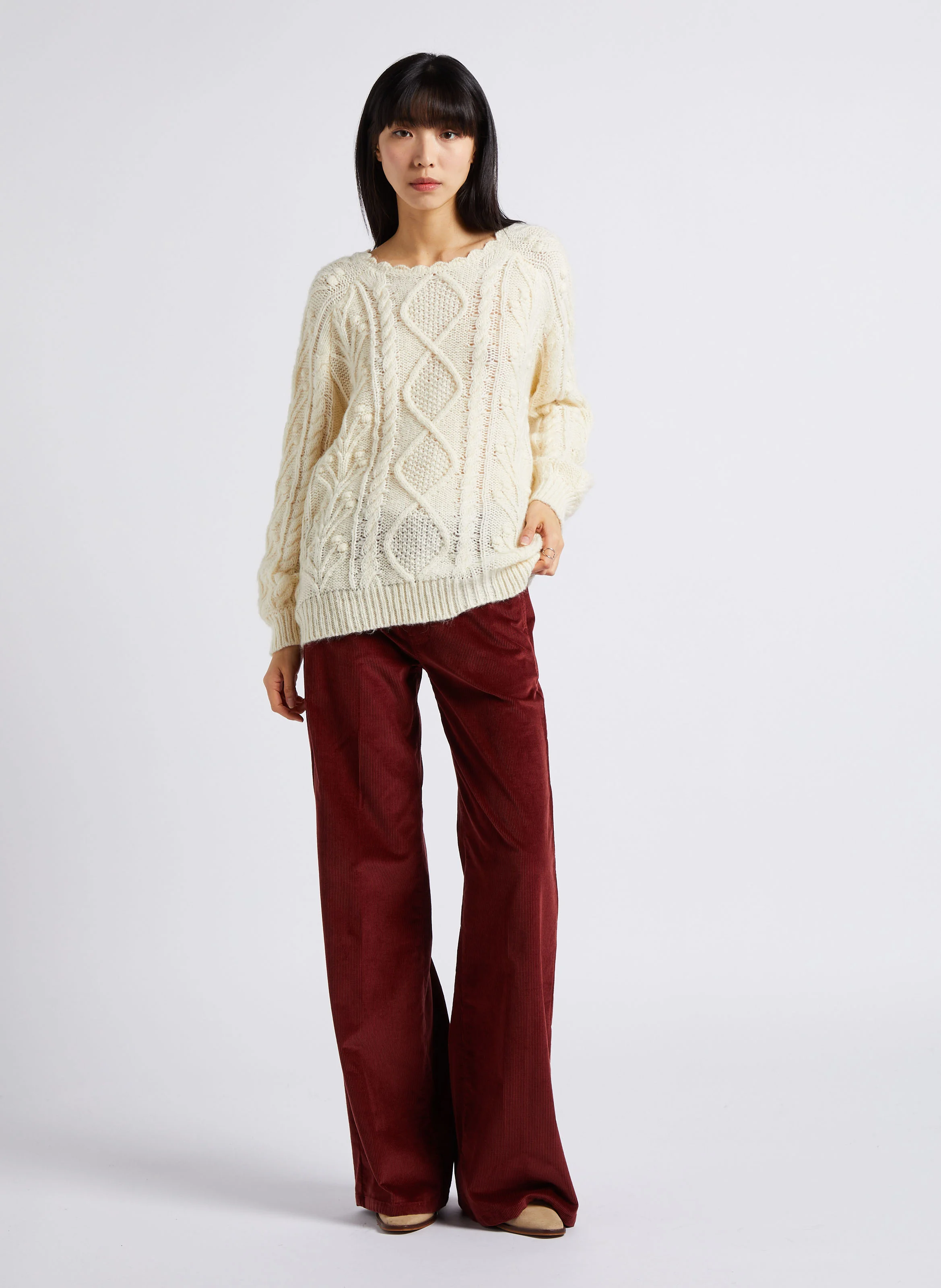 SALCEA - Pull col rondtricot | Beige