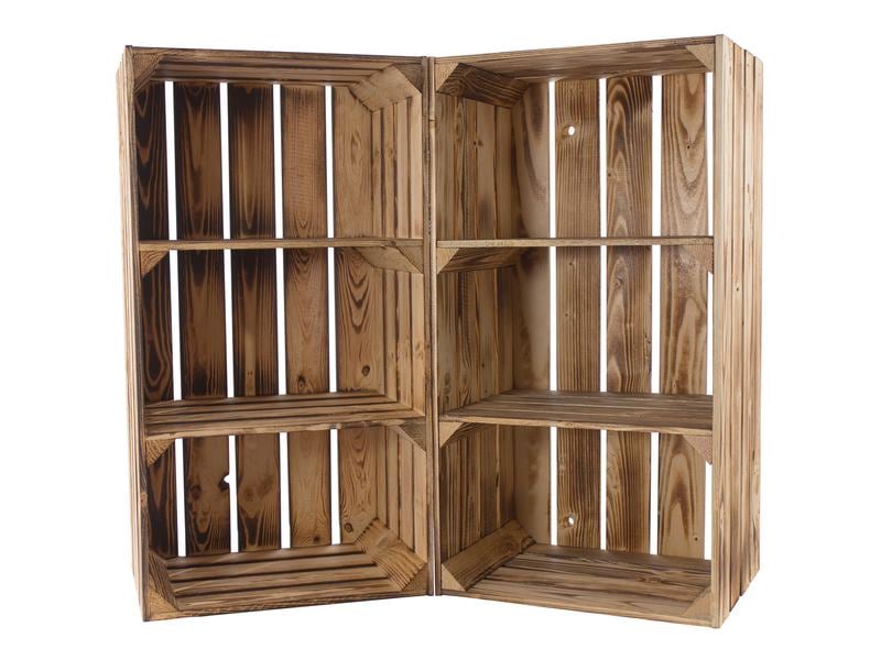 Holz Zollhaus Regal Vintage geflammt 40 x 75 cm Regal im Holzharassen Stil
