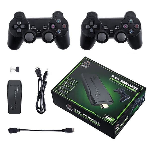 Wireless 2 Gamepad HDMI 4K TV Game Stick Console Built In 64GB 20000 Retro Games