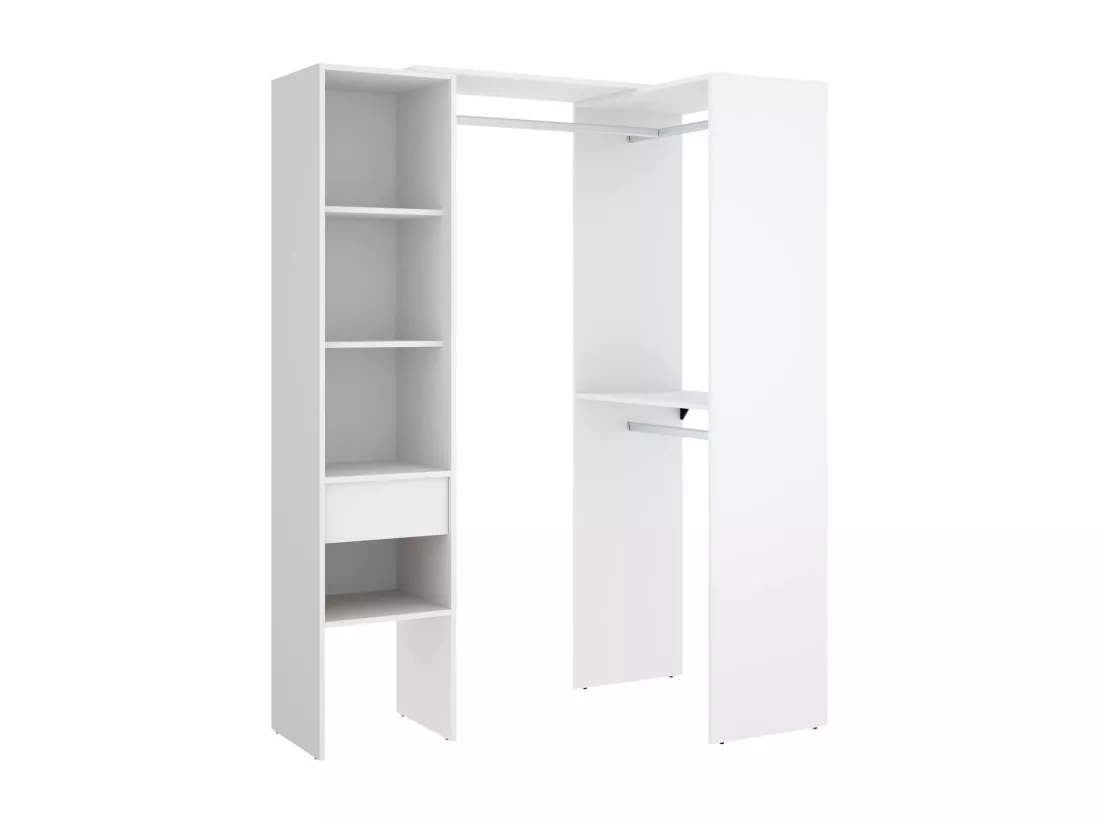 Grande Garde-robe Dburn, Meubles de chambre, Penderie de plain-pied, Placard à vêtements, 98x42 h187 cm, Blanc