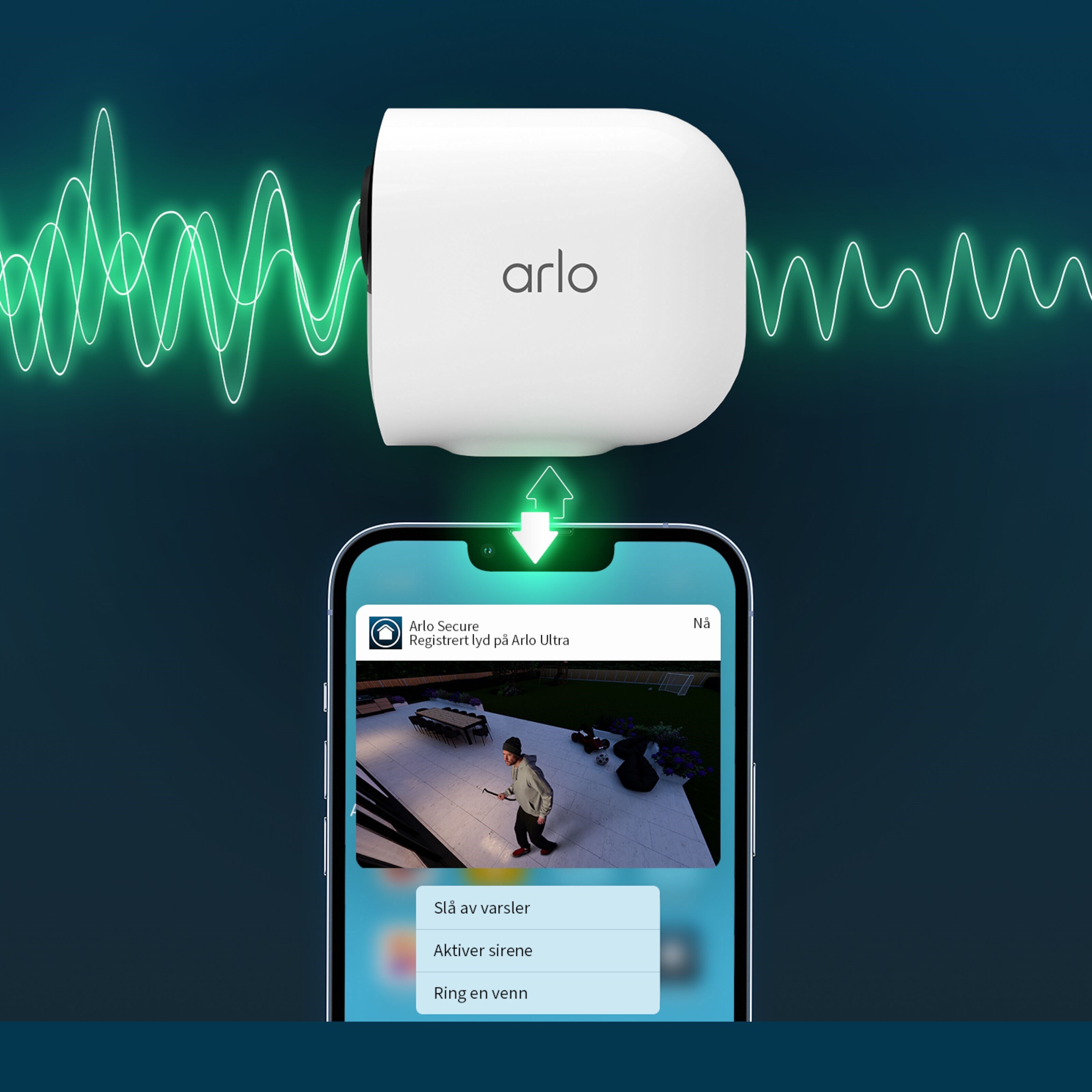 Arlo Ultra 2 Spotlight Trådløst overvåkingskamera 2-pk. Hvit
