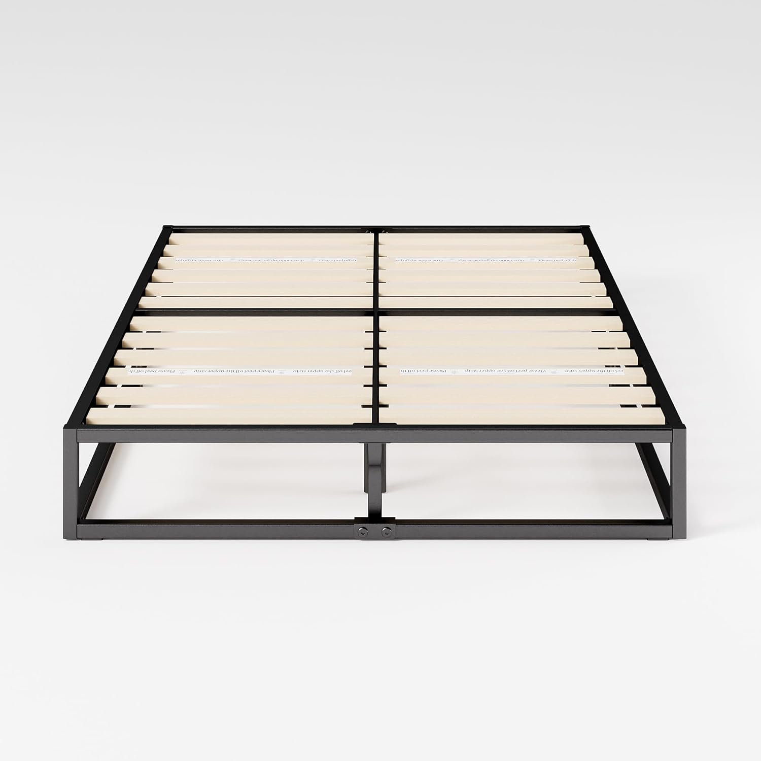 Zinus Joseph Bettgestell 180x200cm - Metallbett 180x200 mit Lattenrost aus Holz - 25 cm Hohe Plattform mit Freiraum Darunter - Kompakte Verpackung & Einfache Montage - Schwarz