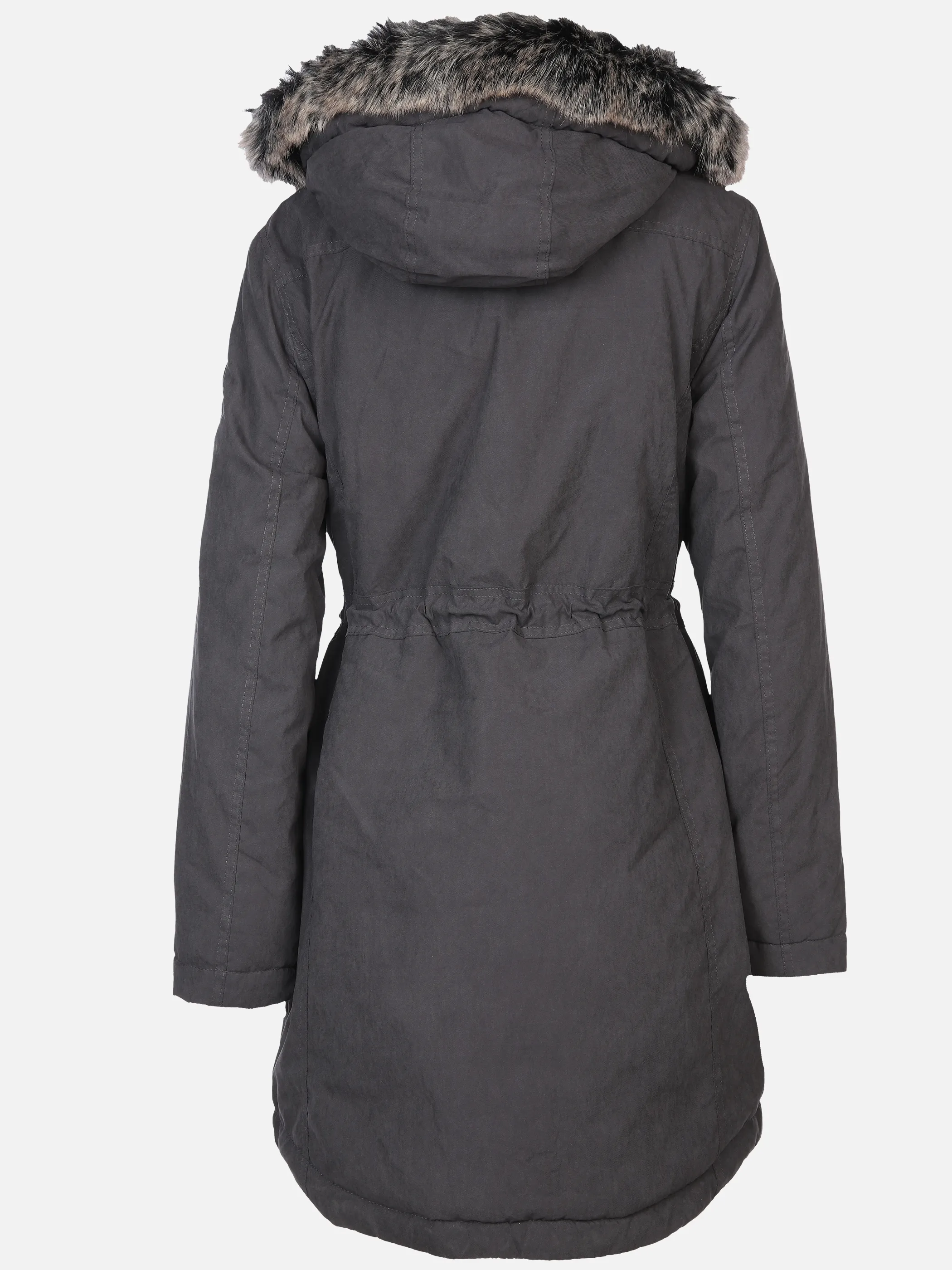 Damen Parka mit Kunstfellbesatz