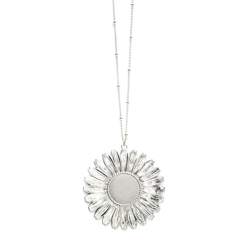 sautoir fleur plaqué argent - MAÏA