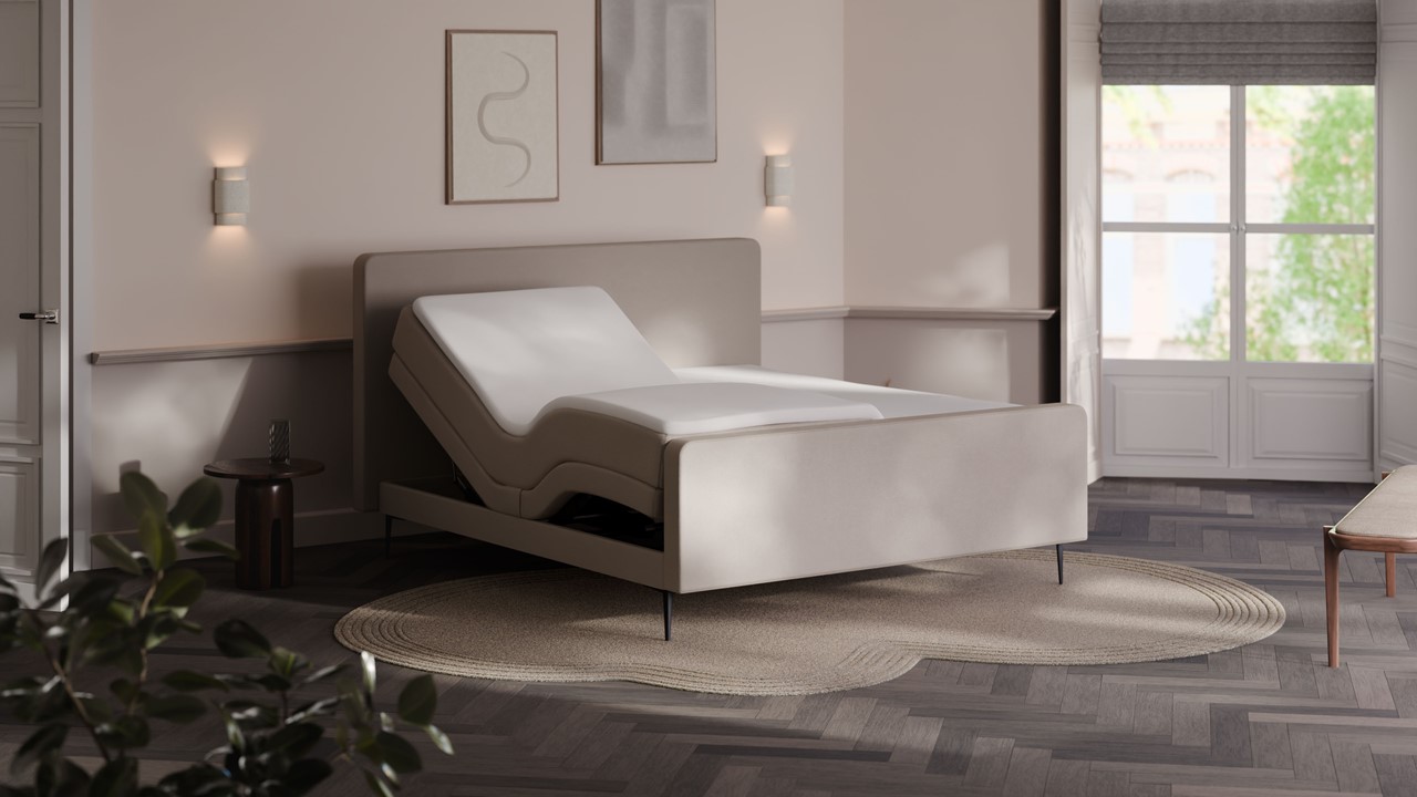 Elektrische boxspring Glade - Natural linen beige