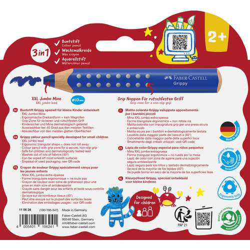 FABER-CASTELL Buntstifte Grippy, 10er-Set