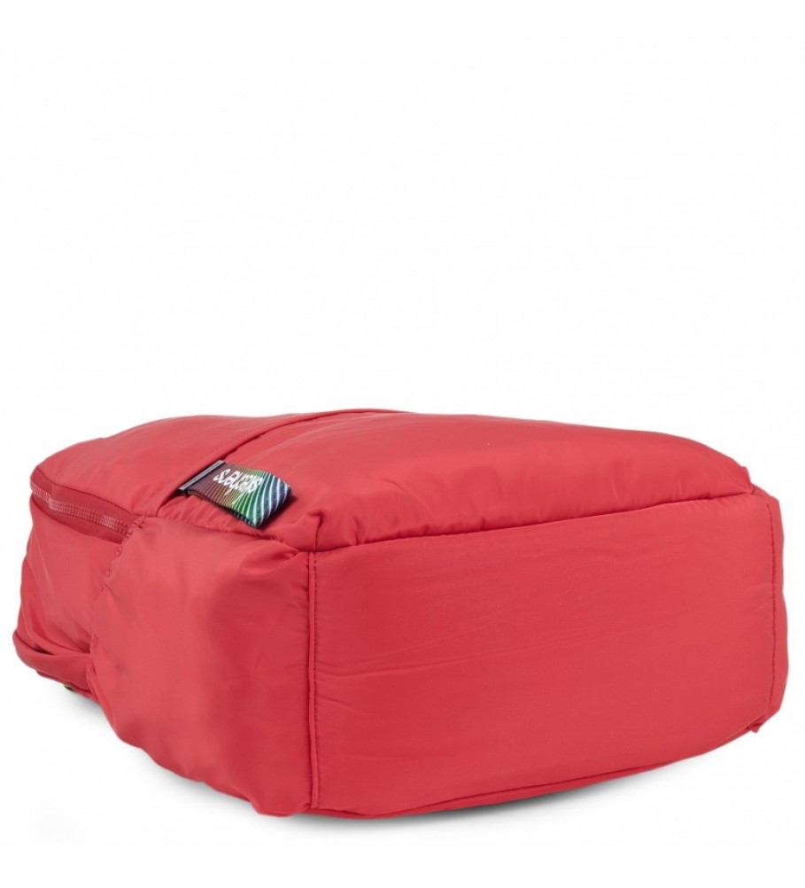 Mochila Skechers com bolso interno para tablet iPad S894 Vermelha - 30x46x15cm -
