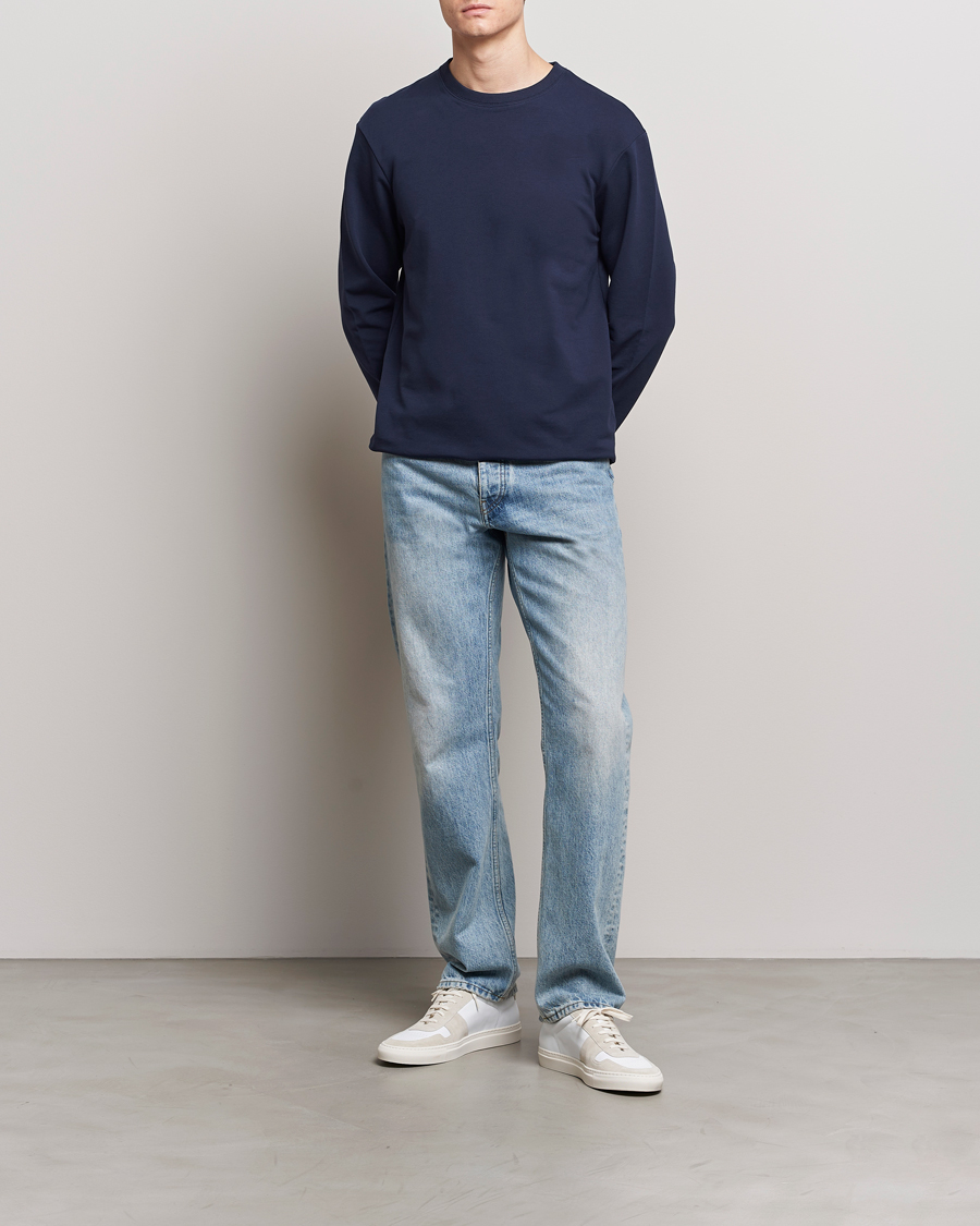 Bread & Boxers Loungewear Crew Neck Sweatshirt Navy Blue