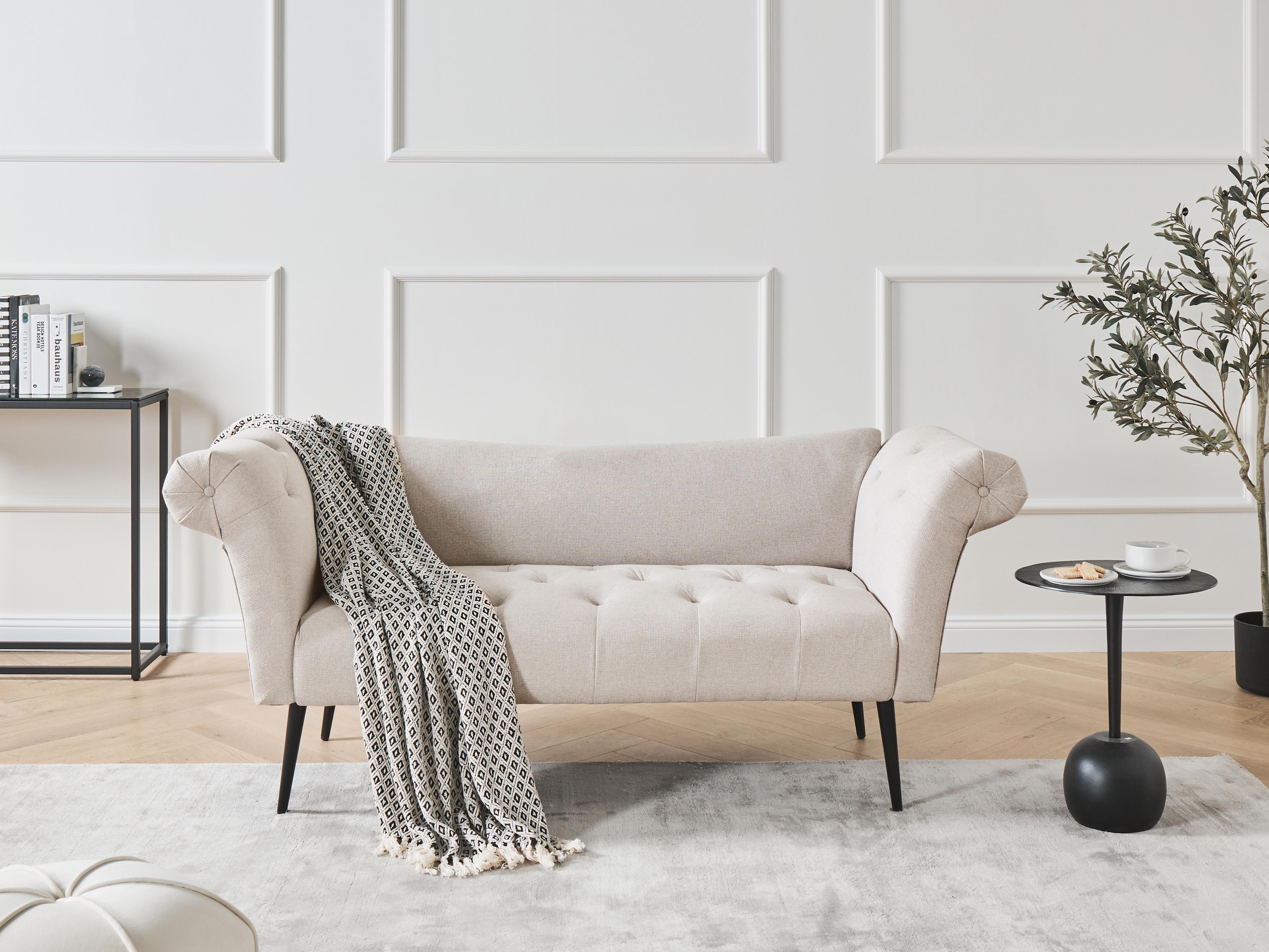 Chaise longue NANTILLY Stof Lichtbeige