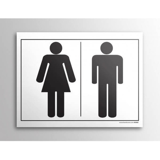 Plaque gravée - picto homme femme  WC 10x14cm