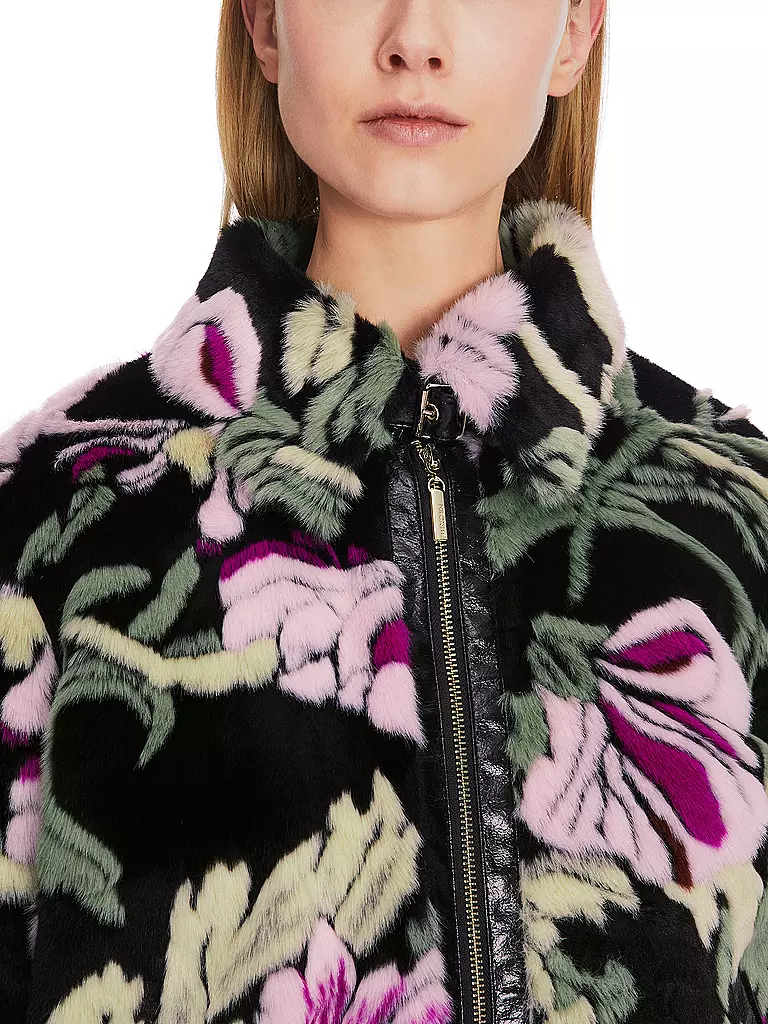 MARC CAIN Jacke in Felloptik schwarz