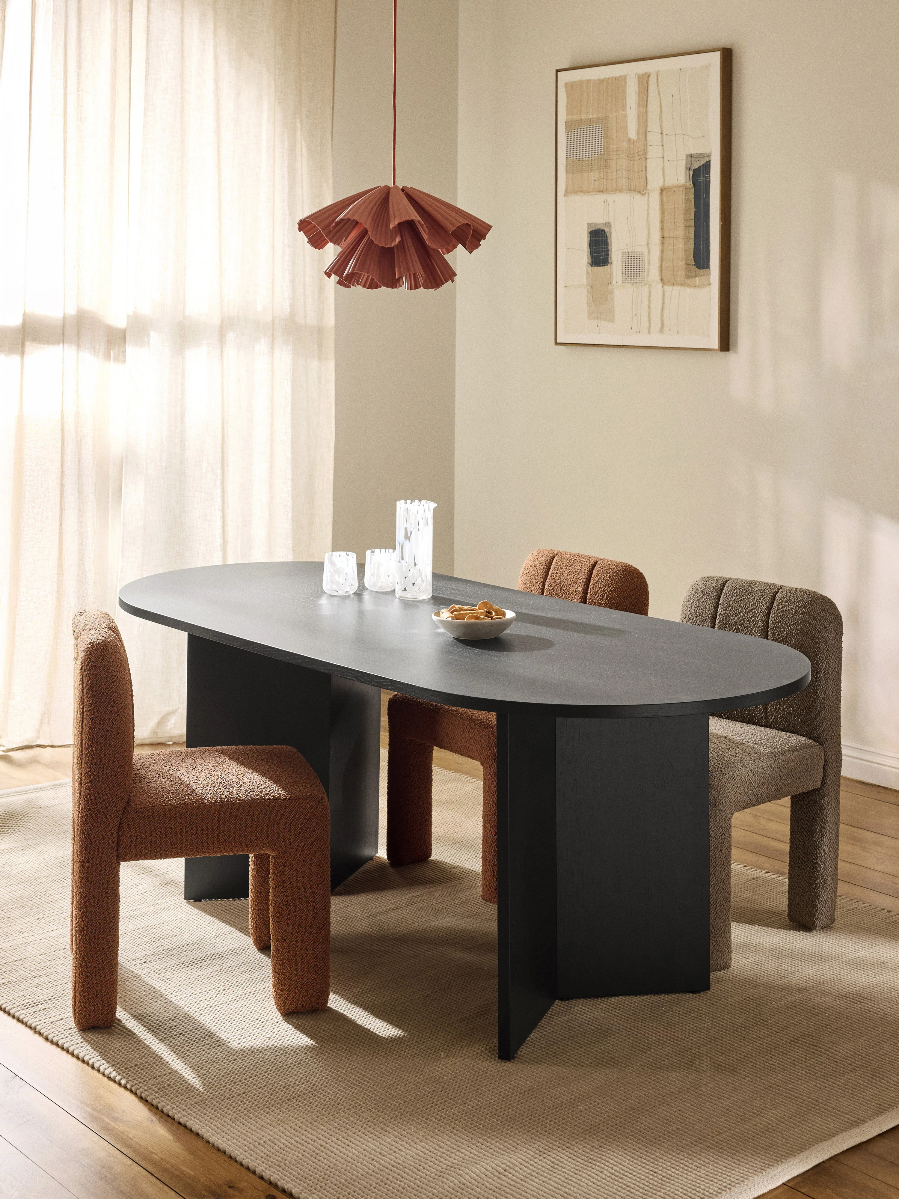 Ovale houten eettafel Toni, 200 x 90 cm