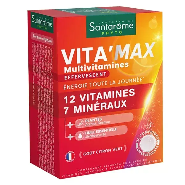 Santarome Bio Vita'max Multivitaminas Efervescentes Energia 30 comprimidos
