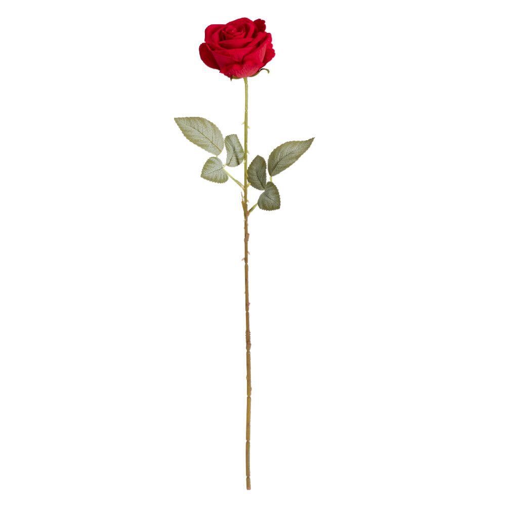 Fleur artificielle rose rouge H63cm