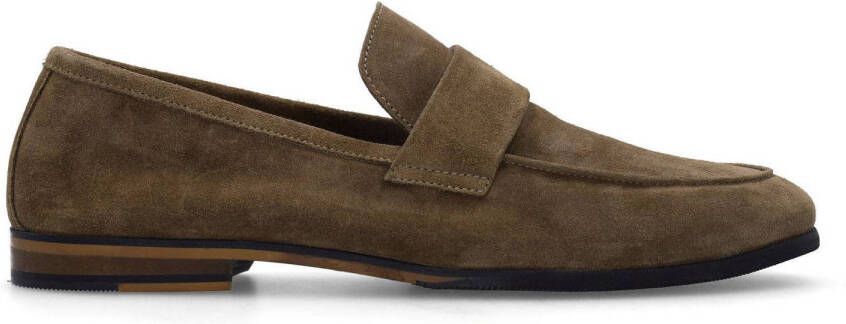 Manfield Heren Taupe suéde loafers