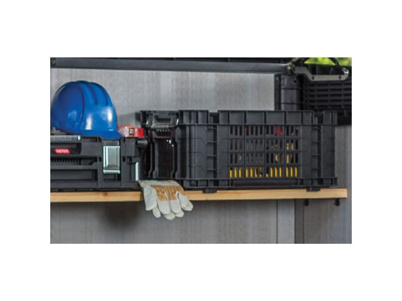 Keter Horizontal Shed – Ashwood 190.5 x 109.3 x 132.5 cm Gartenschrank für grosszügigen Stauraum