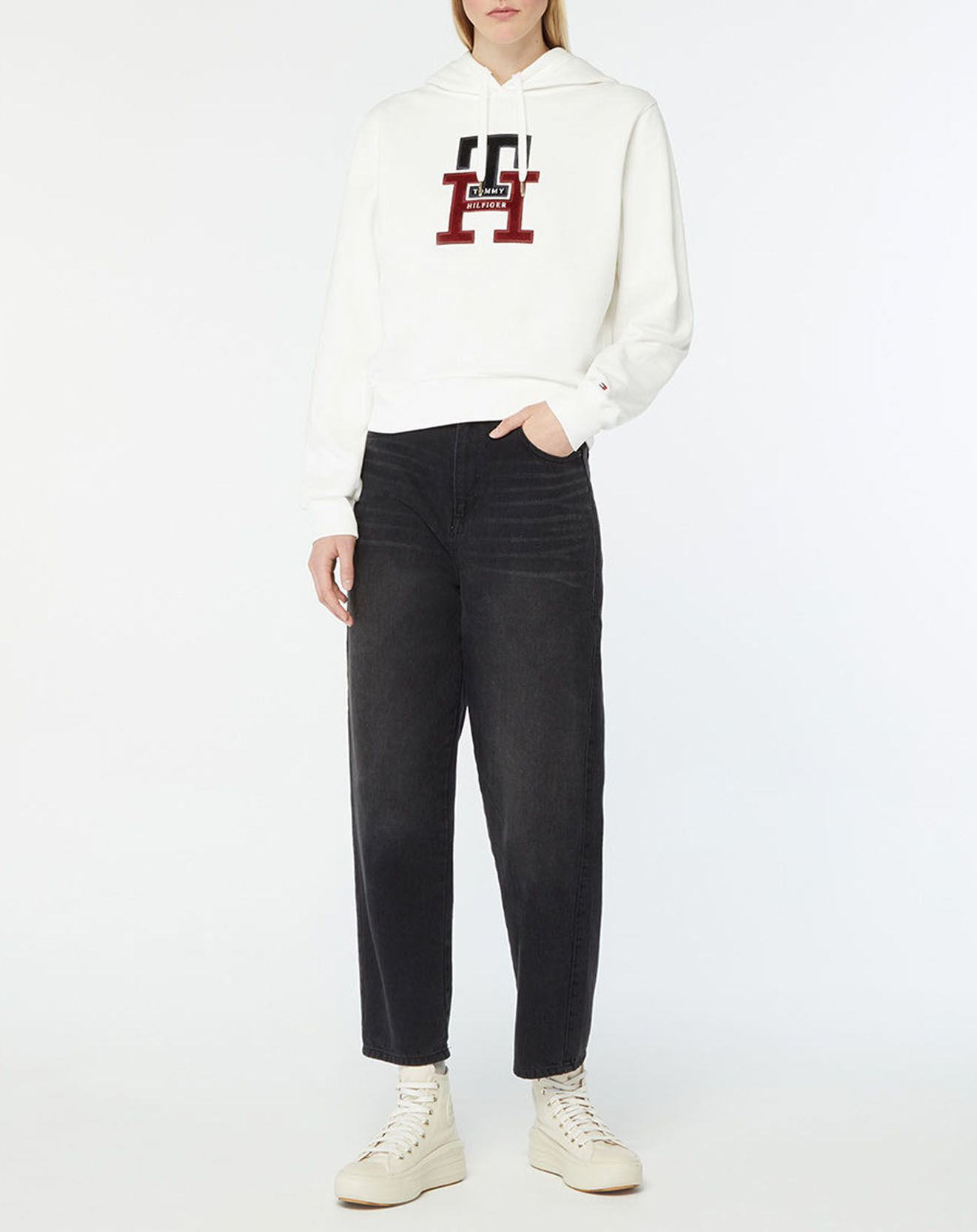 Tommy Hilfiger Sweat à capuche Monogram écru